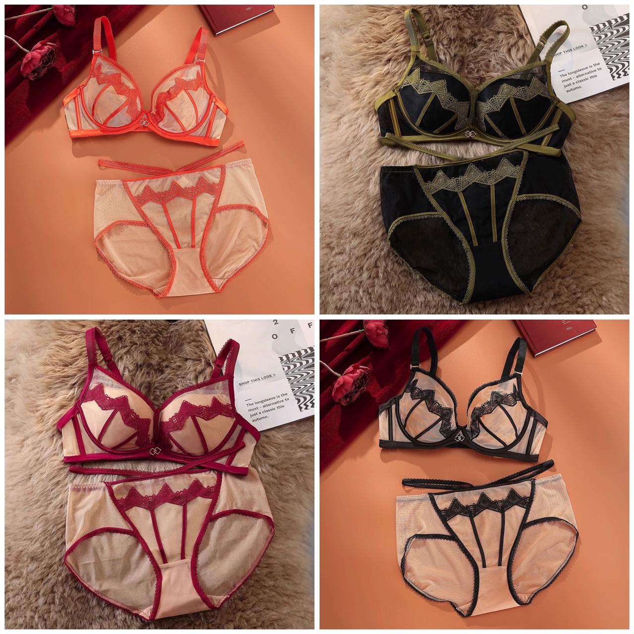 Zig Zag Padded Bra Set